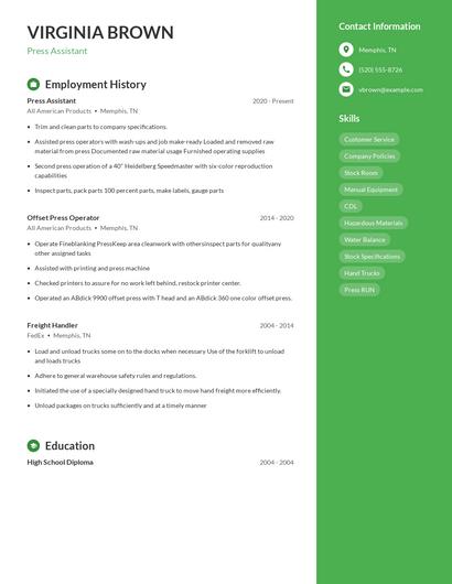Resume example 5