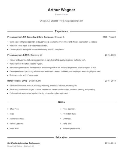 Resume example 1