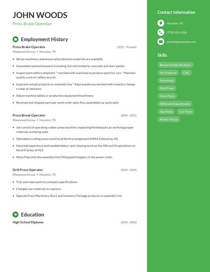 Resume example 5