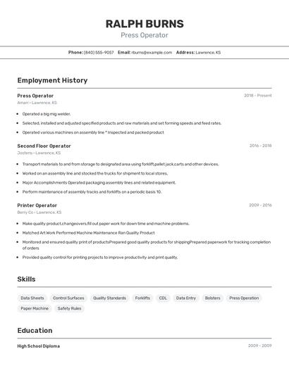 Resume example 2