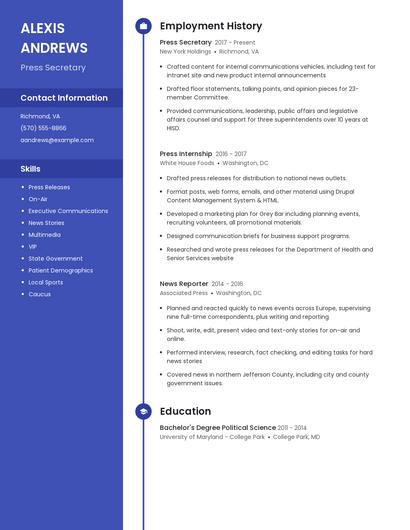 Press Secretary Resume
