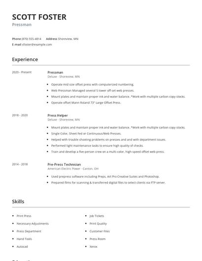 Pressman Resume