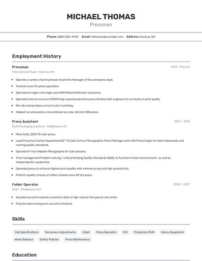 Resume example 2