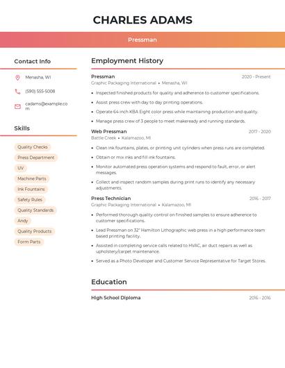 Pressman Resume