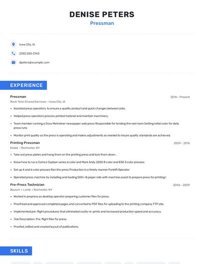 Pressman Resume