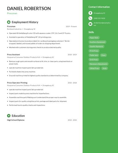 Resume example 5