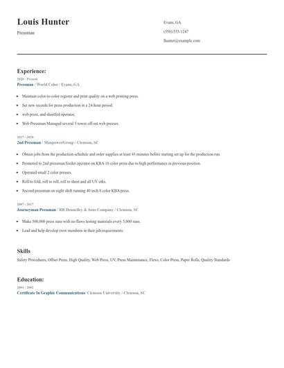 Pressman Resume