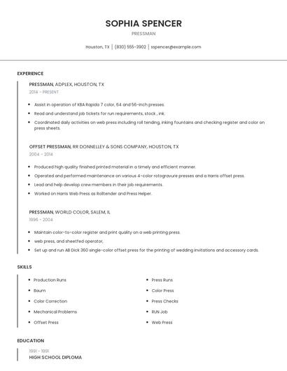 Pressman Resume