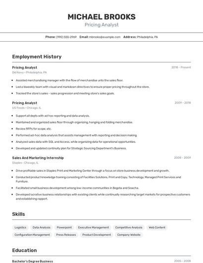 Resume example 2