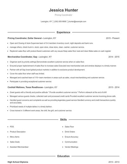 Resume example 1