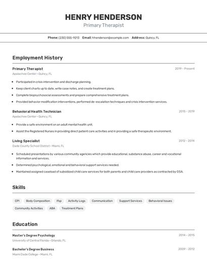 Resume example 2