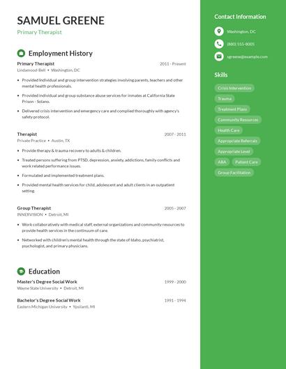 Resume example 5