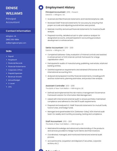 Principal Accountant Resume