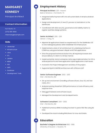Principal Architect Resume