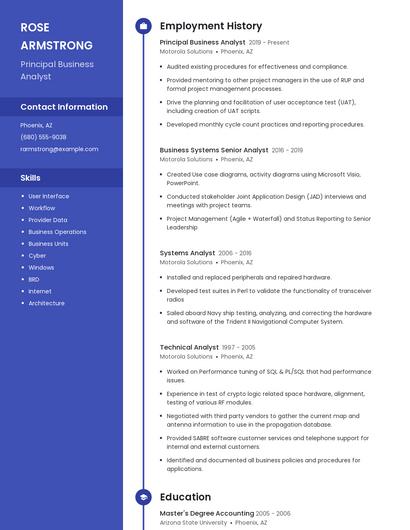 Principal Business Analyst Resume