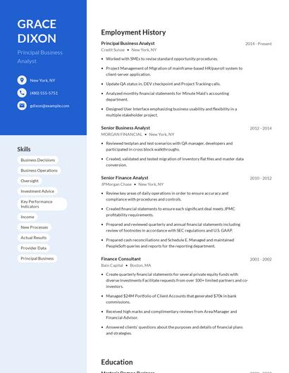 Principal Business Analyst Resume