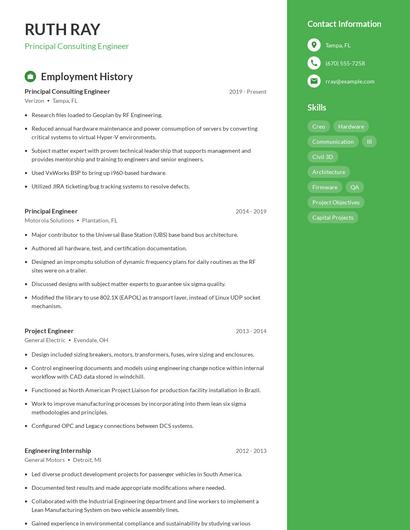 Principal Consulting Engineer Resume