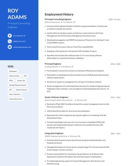 Principal Consulting Engineer Resume