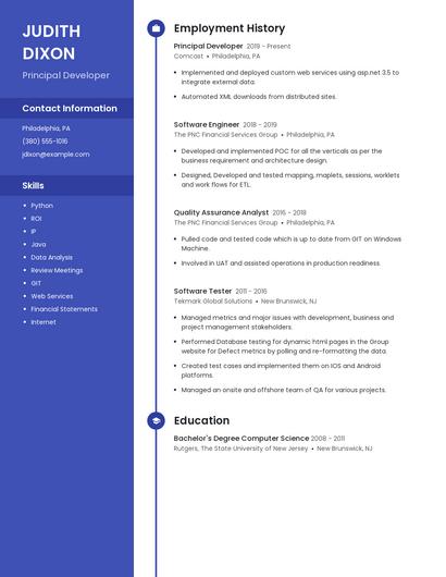 Principal Developer Resume