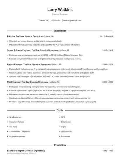 Resume example 1