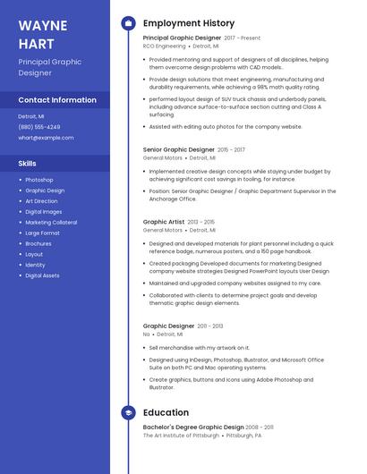 Principal Graphic Designer Resume