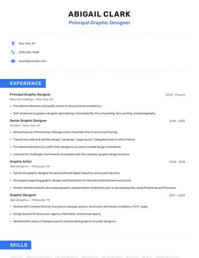Principal Graphic Designer Resume