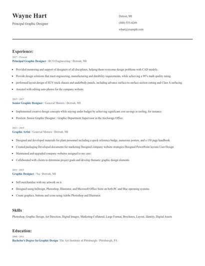 Principal Graphic Designer Resume