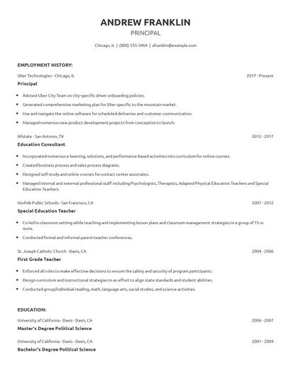 Principal Resume