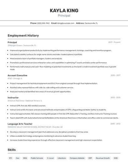 Principal Resume