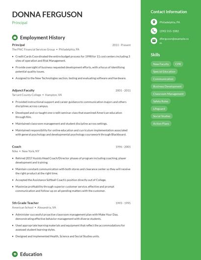 Principal Resume