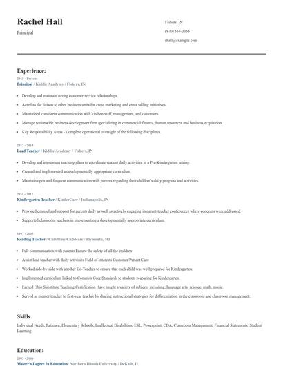 Principal Resume