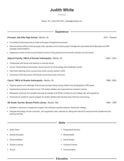 Principal Resume