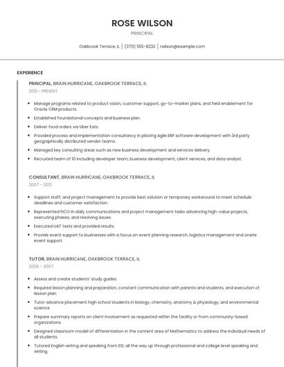 Principal Resume