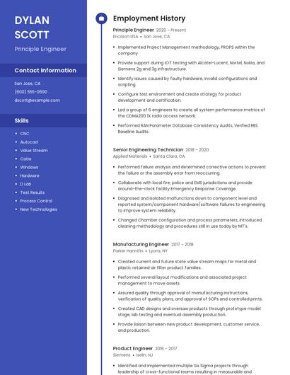 Principle Engineer Resume