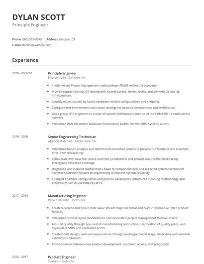 Principle Engineer Resume