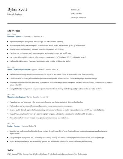 Principle Engineer Resume