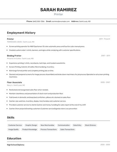Resume example 2