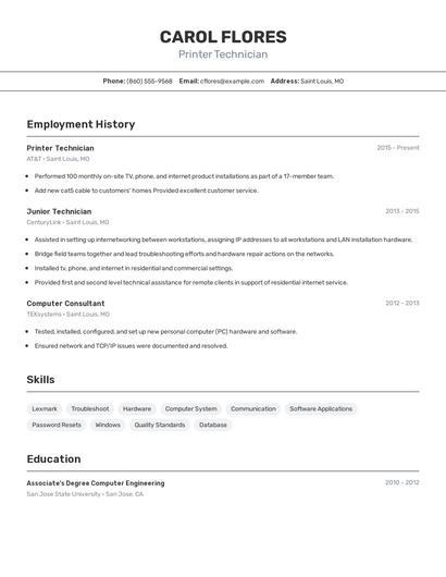 Resume example 2