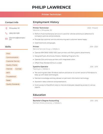 Resume example 3