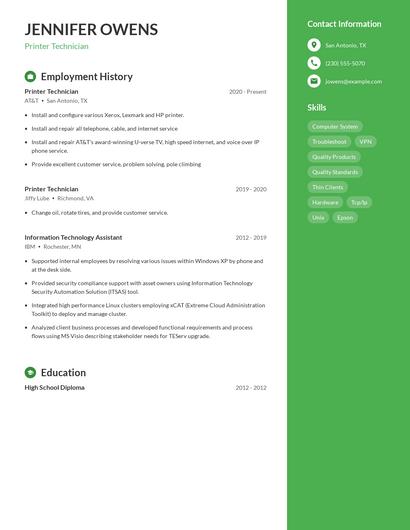 Resume example 4