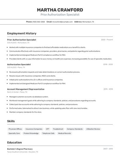Resume example 2