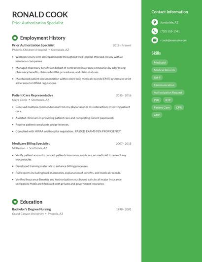 Resume example 5