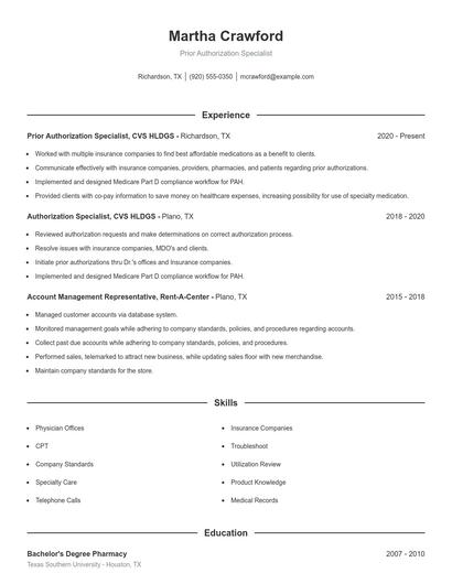 Resume example 1