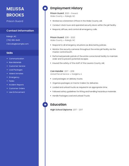 Prison Guard Resume