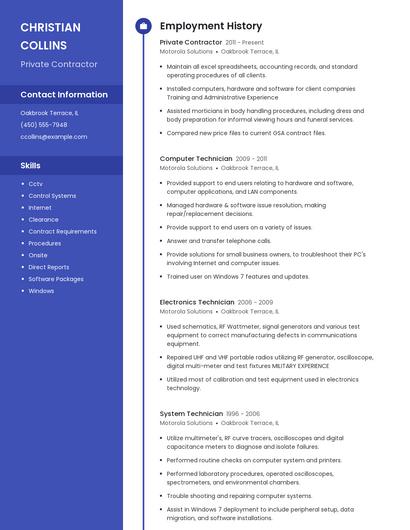 Resume example 4