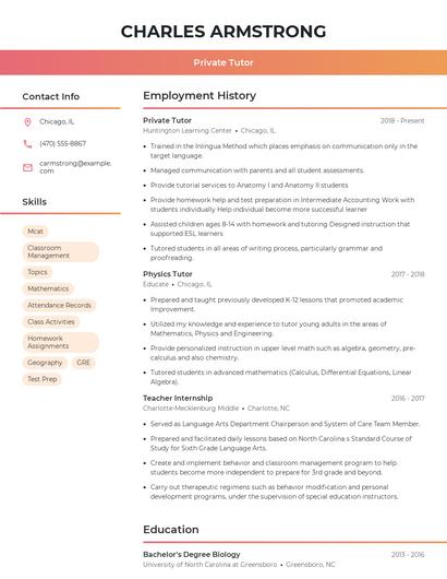 Resume example 3