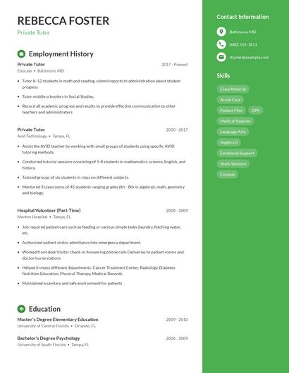 Resume example 4