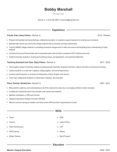 Resume example 1