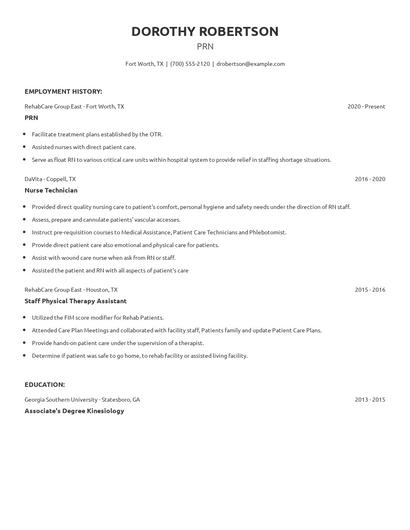 PRN Resume