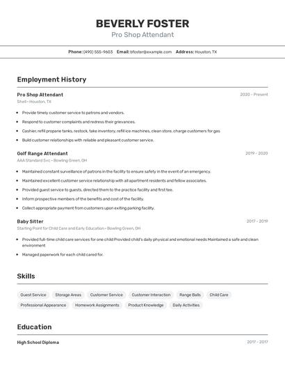 Resume example 2